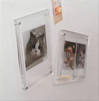 Cadre photo magnétique personnalisé en acrylique 4x6 pouces, support de photographie, petite plaque d'affichage pour cartes