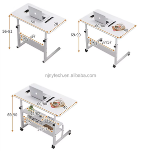 Estudiante estudio blanco altura ajustable computadora escritorio madera moderno barato móvil ruedas computadora escritorios portátil soporte para la venta - Product Image 6