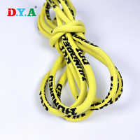 Cordon de serrage rond en nylon jacquard de 5 mm jaune avec embouts en plastique pour pantalon à capuche, personnalisable avec logo, vente en gros du fabricant