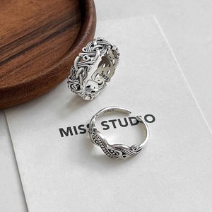 Bague ouverte entrelacée en argent sterling S925 Ruitai pour femmes, bijoux à porter au quotidien, bagues fines - Product Image 3