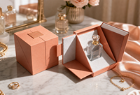 Boîte cadeau de parfum rigide à double porte, personnalisable avec logo, écologique, à fermeture magnétique, réutilisable et recyclable pour exposition