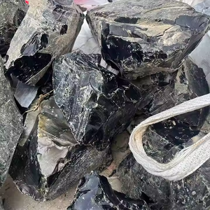 Bán buôn số lượng lớn lớn nguyên liệu tự nhiên màu đen Obsidian đá thô pha lê cho đồ trang sức làm khác pha lê thủ công mỹ nghệ - Product Image 3
