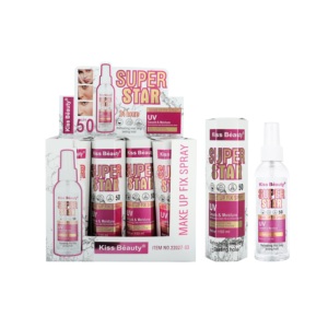 Kiss Beauty 150mL Super Star Fixateur de <span class=keywords><strong>Maquillage</strong></span> Spray Lissant & Hydratant 24h Longue Durée Fixateur de <span class=keywords><strong>Maquillage</strong></span> Spray Fixateur de <span class=keywords><strong>Maquillage</strong></span> Brume Fini - Product Image 1