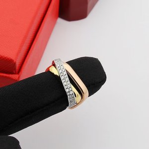 <span class=keywords><strong>Bague</strong></span> de luxe pour femme, trois couleurs, trois anneaux, diamant, marque de créateur, tendance <span class=keywords><strong>Carter</strong></span>, <span class=keywords><strong>bague</strong></span> pour homme, cadeau d'anniversaire, vente chaude - Product Image 3