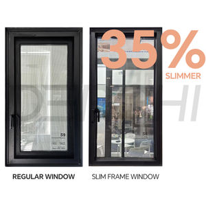 DERCHI NFRC Slim Narriow Cadre Fenêtre À Battants Rupture Thermique Preuve D'ouragan Son Isolé Swing Fenêtres En Alliage D'aluminium - Product Image 3