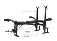 Banc de musculation pliable avec support – Banc de musculation inclinable réglable pour usage commercial et fitness en salle de sport