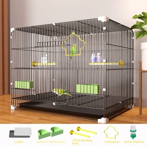 Cage <span class=keywords><strong>à</strong></span> oiseaux <span class=keywords><strong>de</strong></span> luxe surdimensionnée pour perroquet, en <span class=keywords><strong>fil</strong></span> <span class=keywords><strong>de</strong></span> <span class=keywords><strong>fer</strong></span>, motif floral, anti-évasion, avec fermeture <span class=keywords><strong>à</strong></span> boucle - Product Image 4