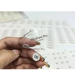 Custom Waterproof Clear Transparent Label Logo Vinyl Sticker Printing white number sticker