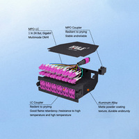 Module adaptateur HAILE MPO - Boîtier MPO-24 cœurs LC/APC MPO vers LC FTTH OM3/OM4 - Boîtier 24 ports type LGX - Module cassette fibre optique MPO/MTP