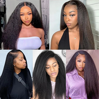 Extensions de cheveux humains 100% naturels brésiliens, lisses et crépus, mèches de cheveux humains Remy, trames de cheveux humains, cheveux humains lisses Yaki