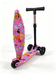 Journey Compact <b>Three</b> Function Toddler Scooter Removable Plush Sitting Bracket Vivid Multicolor Flash Sound-Free Anti-Slip - Product Image 1