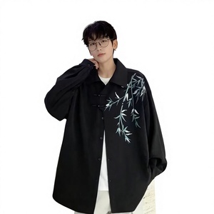 เสื้อฮั่นฝูสไตล์จีน แขนยาว ผ้าโพลีเอสเตอร์ ปักลาย สำหรับฤดูร้อน ผู้ชาย ลำลอง ทรงหลวม ปกเสื้อพับได้ จากผู้ผลิตโดยตรง - Product Image 1