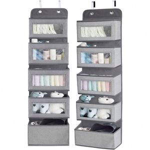 Sac de rangement suspendu personnalisable en non-tissé sérigraphié pour porte, sac de rangement multicouche suspendu pour armoire - Product Image 1