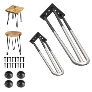 Heavy-Duty Black Chrome Powder Coated Iron Hairpin Design Coffee <b>Table</b> <b>Legs</b> Stylish 4pcs DIY Furniture for Hospital Living Room - Product Image 1