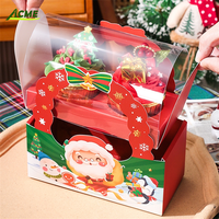 Gâteau portable de Noël mat prêt en stock et boîte à biscuits Matériau en papier PET durable biodégradable pour l'emballage des aliments