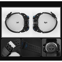 Montres de Sport Tendance pour Hommes Montre Électronique Numérique Étanche à LED en Caoutchouc Multifonction Relojes Para Hombres