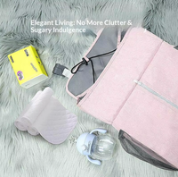 Sac de rangement suspendu multifonctionnel en lin pour berceau de bébé, pochette pour couches et lingettes, organisateur de chevet, essentiels pour nouveau-nés