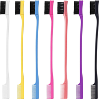 Outils de cheveux personnalisés en gros perruque de dentelle brosse à cheveux de bébé Pintail peigne à sourcils double face 3 en 1 brosse de contrôle des bords avec logo