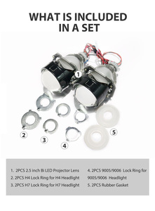 Xenplus-lente de <span class=keywords><strong>proyector</strong></span> Led V3, Kit Bi de 2,5 pulgadas, 12V, 70W, 5500K, luces antiniebla de haz Alto y Bajo - Product Image 5