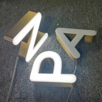 Enseigne personnalisée en lettres 3D en acier inoxydable et acrylique avec éclairage LED, enseigne rétroéclairée avant et arrière, adaptée aux bureaux et aux espaces intérieurs