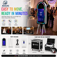 Cabina de Fotos Portátil con Espejo Mágico y Accesorios Gratuitos, Cabina de Fotos con Espejo para Bodas y Fiestas