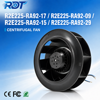 Ventilateur centrifuge AC R2E225-RA92-15 230VAC 225mm 1200m3/h haute efficacité, ventilateur radial pour HVAC, purificateur d'air, remplacement de ventilation