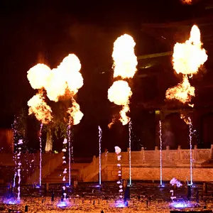 Água Show Fountain Com Fire Jet
