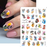 Klein Blue Flaming Fruit 3D Nail Art Tattoo Sticker Nouveau Design Facebook Autocollant Adhésif pour la Beauté des Ongles en Plastique