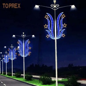 Décoration extérieure de Noël de rue de qualité commerciale IP65 Drapeau unique Monté sur poteau 2D LED Déco Motif Lights - Product Image 3
