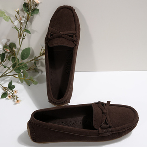 Женские коричневые тканевые мокасины с бантом, заостренный носок, без застежки, на плоской подошве, легкие, модные, повседневные, для работы - Product Image 5