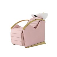 Ensemble de mobilier de salon commercial en cuir : Fauteuil de lavage de cheveux avec armoire et miroir, idéal pour salon de coiffure et usage domestique