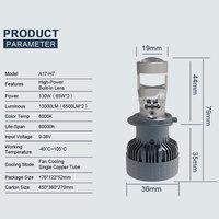 Nouvelle ampoule de projecteur LED 65W 12V 6000K 6500lm IP68 étanche avec refroidissement par ventilateur H4/H11/H7/9005/9006 CSP 7040 Chip