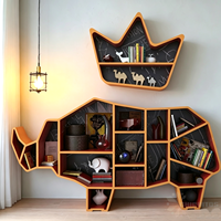 Étagère créative en forme de rhinocéros Chiquitos, étagère en forme d'animal, à placer près du canapé du salon, étagère de coin lecture pour la chambre des enfants