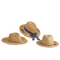 Chapeau de soleil unisexe pour adulte avec fleur en fourrure et nœud, à large bord, à dessus rond, anti-UV, pour la plage, avec lettres