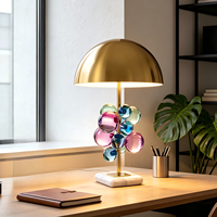 Lampe de table écologique postmoderne américaine, design contemporain doré, rétro, luxe, avec douille E27 pour la décoration de la maison