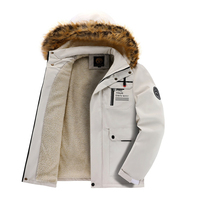 Haute qualité hommes hiver chaud coupe-vent extérieur Parker manteau fausse fourrure à capuche veste avec tissu en cuir