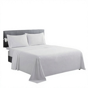 Parure de lit 4 pièces imprimée moderne pour hôtel, drap-housse double face 400 fils, taies d'oreiller douces de haute qualité, toutes saisons - Product Image 4