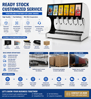 Distributeur de jus de fruits pétillants 220 V 720 W, machine commerciale de fabrication de jus gazeux, vente en gros d'usine
