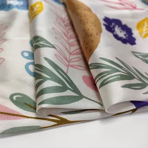 Lovely Pattern Stretch Silk Satin 93% Silk 7% Spandex Silk Fabric Many Colors