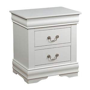Db Modern Minimalist 2 Drawer <b>Nightstand</b> Solid Wood <b>White</b> Bedroom Furniture For Home Use - Product Image 4
