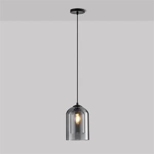 Luminaire suspendu en verre simple et moderne pour salle à manger, bar, personnalité créative, lampe suspendue de chevet pour chambre à coucher, verre ambre <span class=keywords><strong>anthracite</strong></span> - Product Image 5