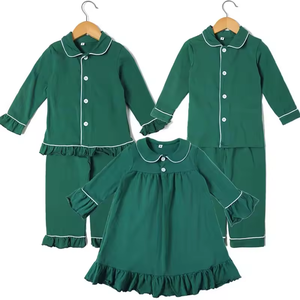 RTS Embroidery Christmas <strong>Matching</strong> Family Pajamas Knitted Green Couples Pajama <strong>Xmas</strong> Children Outfit Girl Night Gown <strong>Pyjamas</strong> 2025 - Product Image 3