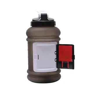 Benutzer definiertes Logo große bpa freie Kapazität halbe Gallone Fitness-Sporthalle Kunststoff Wasser flasche Krug mit Aufbewahrung stroh und Ärmel