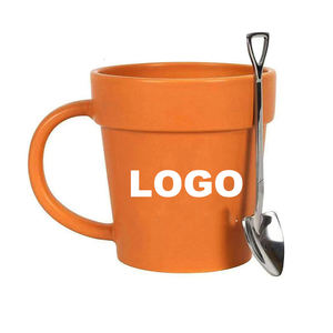 Taza de cerámica en forma de maceta, caja de taza fresca de cerámica, caja de embalaje de regalo para café, té de cerámica Infusor de personal, <span class=keywords><strong>tazas</strong></span> de regalo - Product Image 1