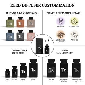 Luxury Minimalist Matte Black Scented Jar <b>Reed</b> <b>Diffuser</b> Set For Modern Home Decor Wholesale Private Label Premium Realistic Gift - Product Image 2