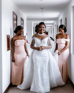 Nuevo Vestido de Novia 2025 para Comercio Exterior, Vestido de Novia Africana con Cola de Pez Desmontable y Manga Larga, Personalizable - Product Image 3