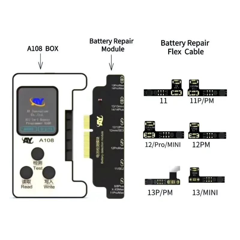 a108 box multi-function repair programmer for iPhone X to 14 Pro Max Face ID Lattice Dot Matrix Battery Repair