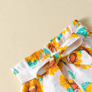 Ropa de bebé importada de China, blusa con tirantes finos y estampado floral, conjunto corto para niñas, verano - Product Image 5