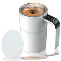 Mug à café intelligent électrique portable en acier inoxydable de 380 ml, auto-rotatif, auto-mélangeur, poignée ergonomique, thermos, tasse de bureau, sous vide