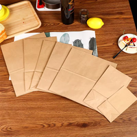 Sac en papier kraft à fond carré en gros pour aliments, barbecue, pain, bonbons, emballage cadeau